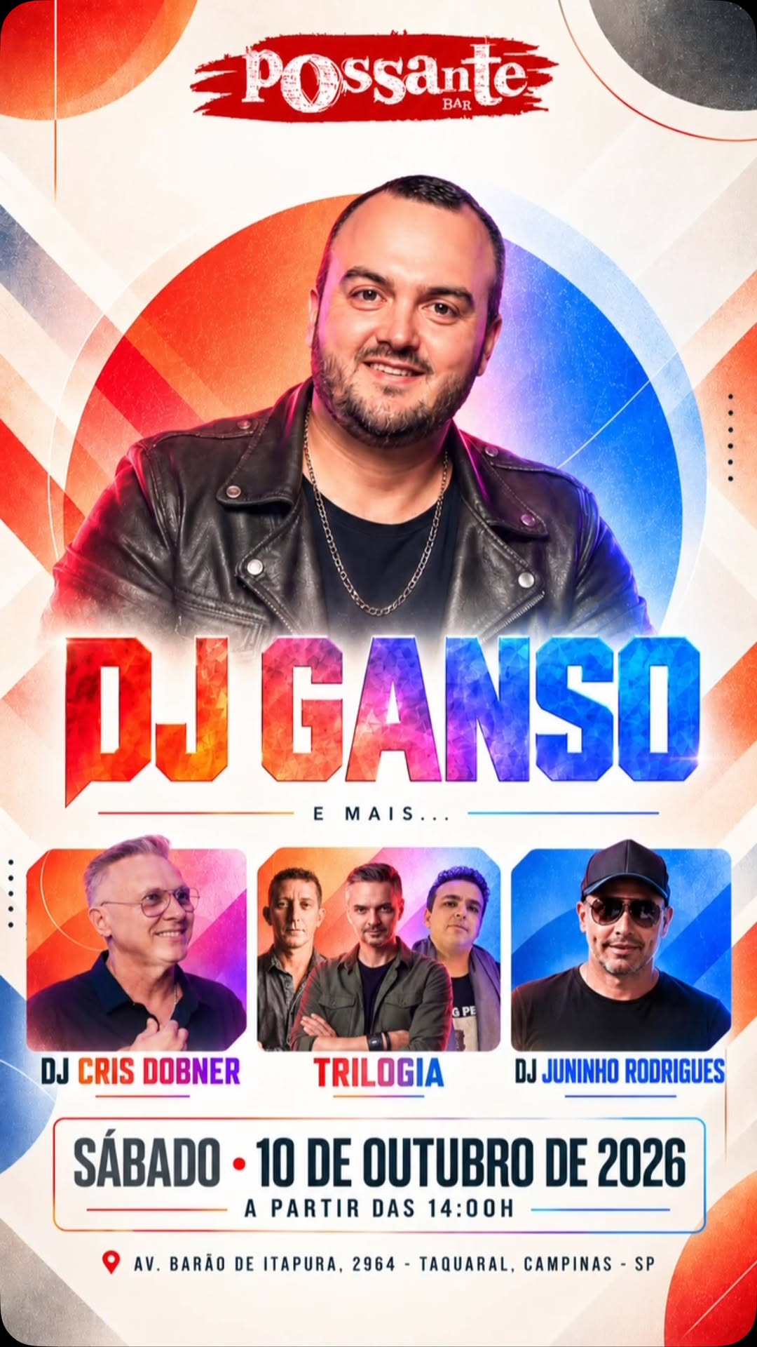 DJ Ganso e mais: DJ Cris Dobner, Trilogia e DJ Juninho Rodrigues