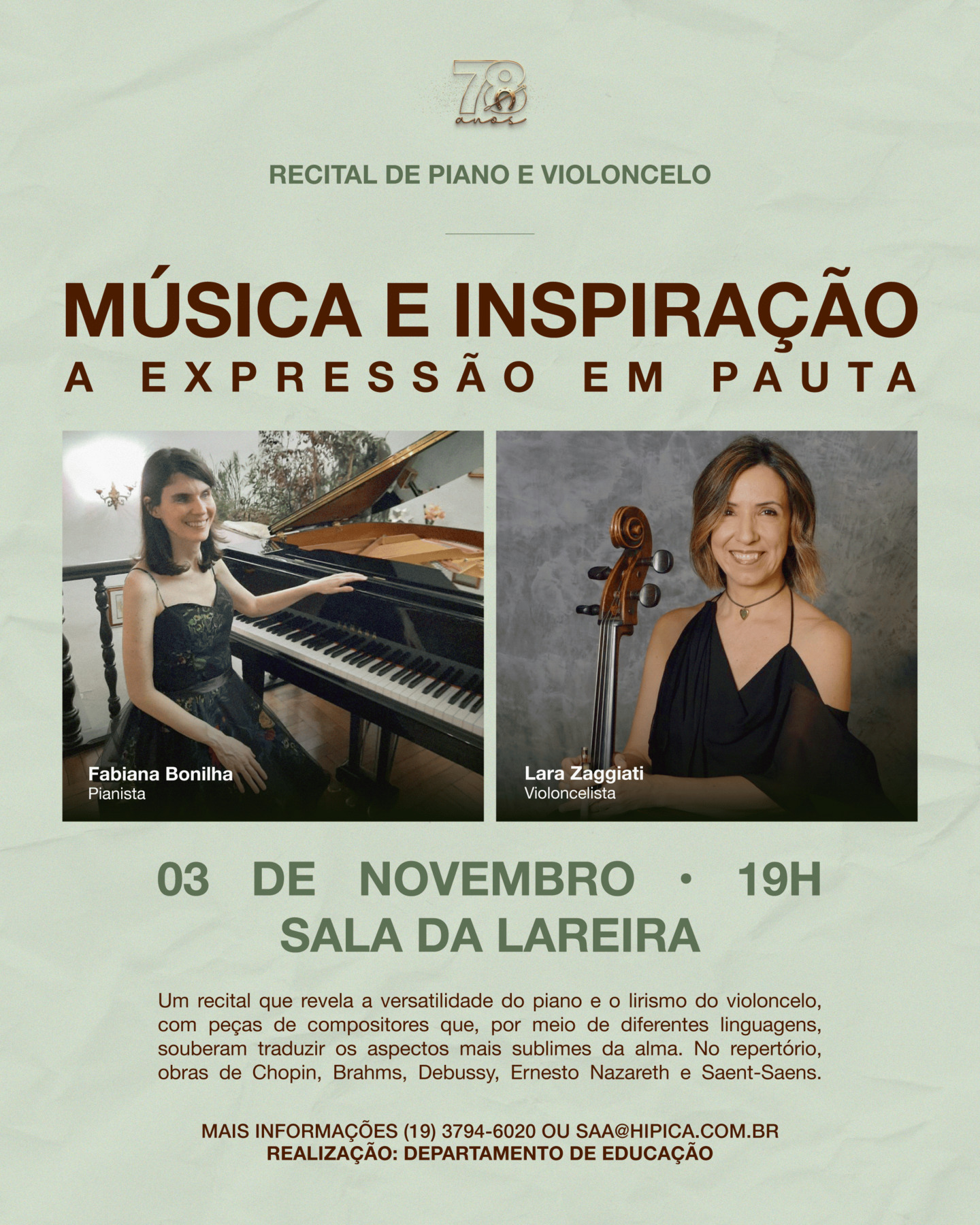 Recital de Piano e Violoncelo: Música e Inspiração – A Expressão em Pauta