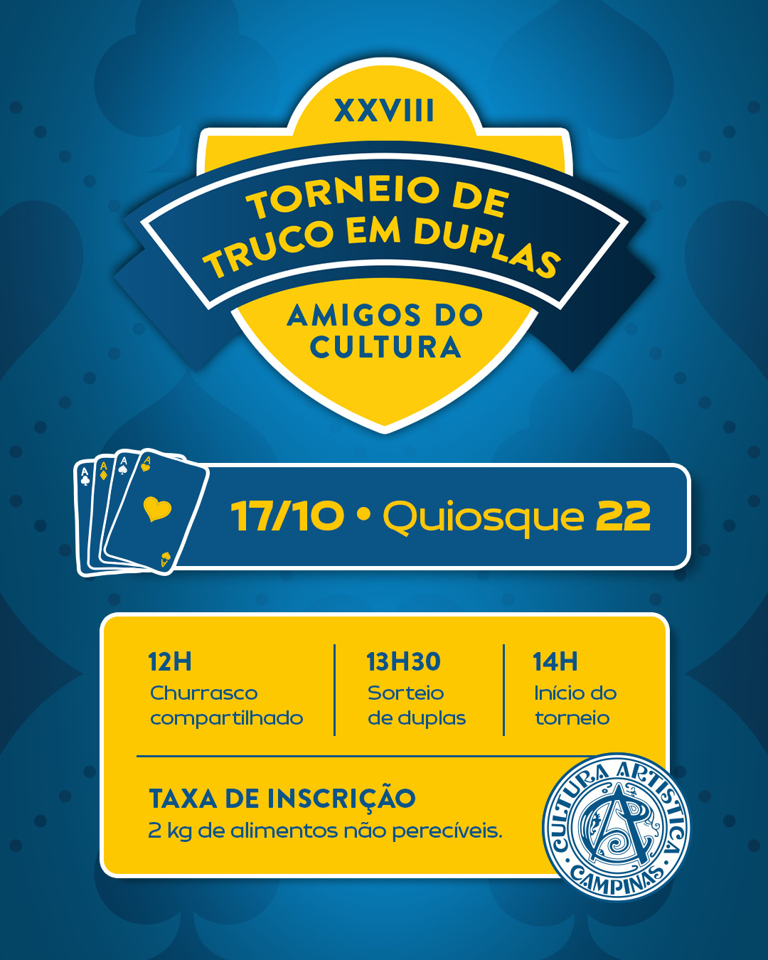 XXVIII Torneio de Truco em Duplas - Amigos do Cultura