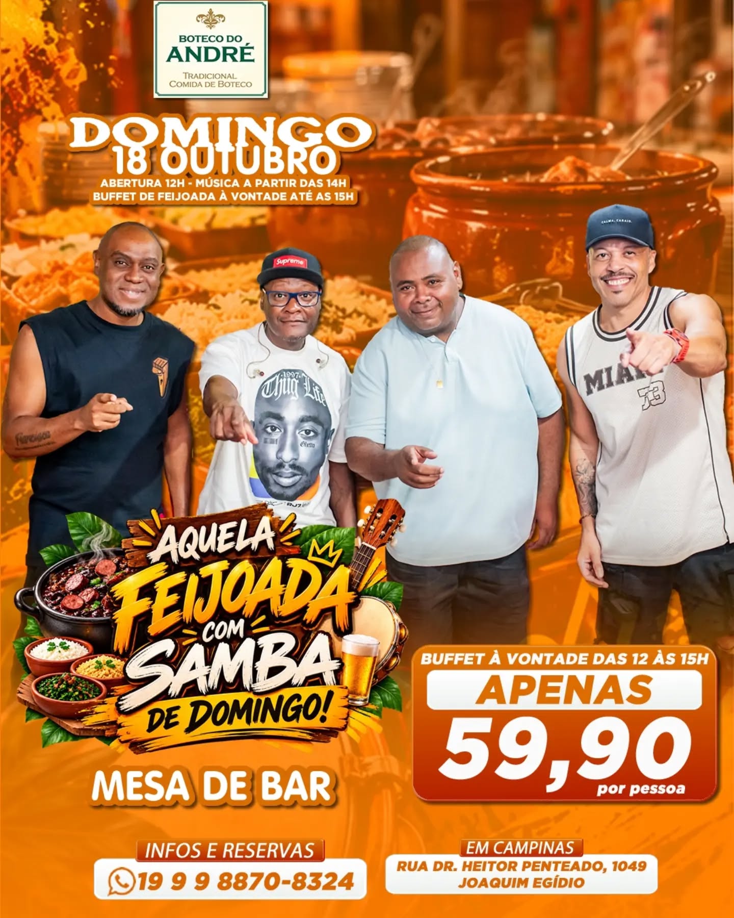 Feijoada com Samba e Mesa de Bar