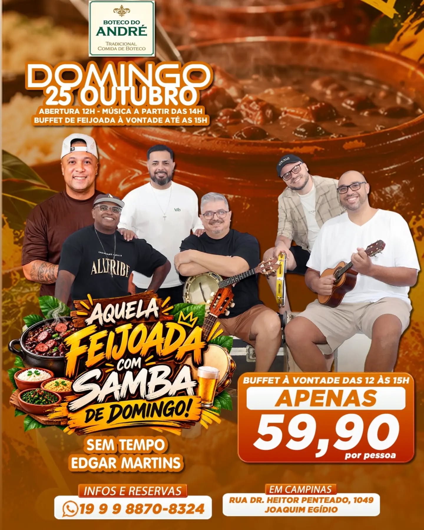Feijoada com Samba e Sem Tempo e Edgar Martins