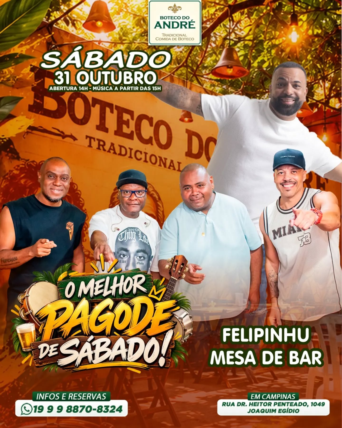 Pagode de Sábado com Mesa de Bar e Felipinhu