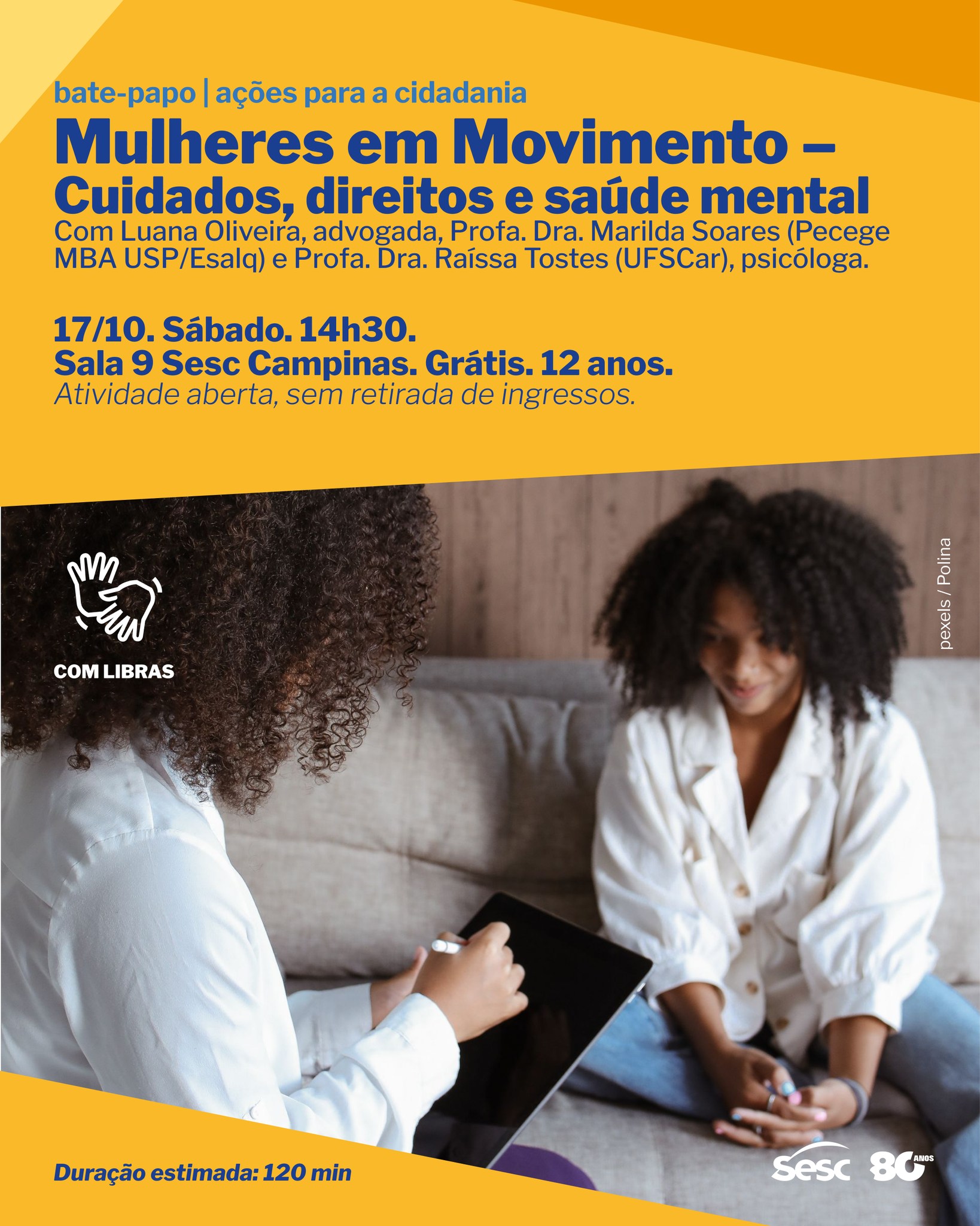 Bate-papo | Ações para a cidadania: Mulheres em Movimento – Cuidados, direitos e saúde mental