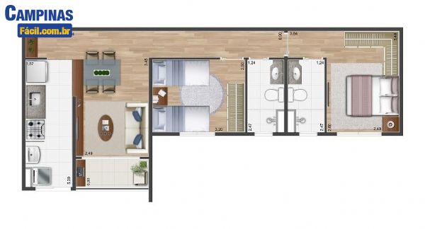 Apartamento em Jardim Chapadão
, Campinas - Domani residencial Jd Chapadão - Foto 2
