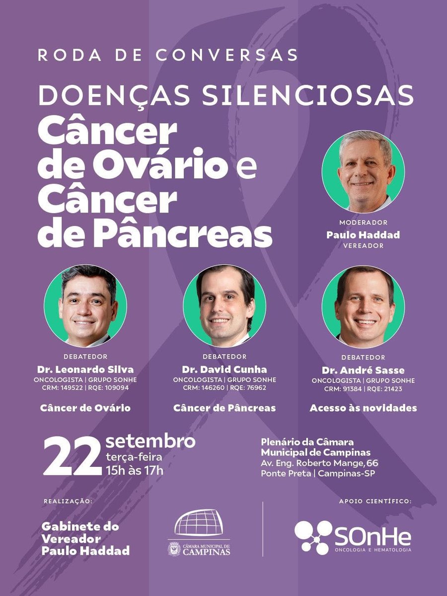 Câmara sedia roda de conversa ‘Doenças Silenciosas’, sobre o câncer de ovário e o de pâncreas